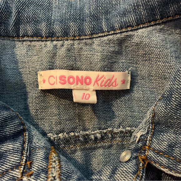 Girls | Distressed | medium wash | Jean Jacket | Sz 10 - Picture 12 of 13